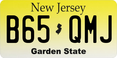 NJ license plate B65QMJ