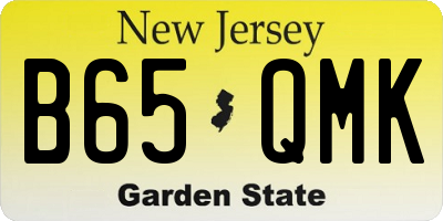 NJ license plate B65QMK