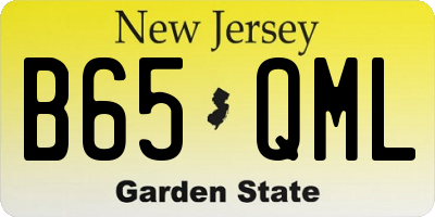 NJ license plate B65QML