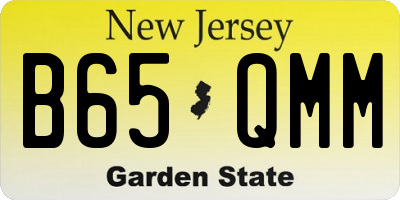 NJ license plate B65QMM