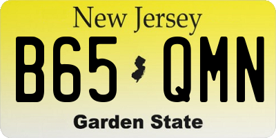 NJ license plate B65QMN