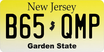 NJ license plate B65QMP