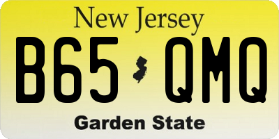 NJ license plate B65QMQ