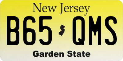 NJ license plate B65QMS