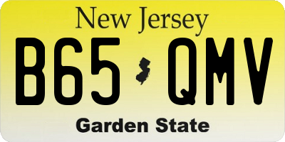 NJ license plate B65QMV