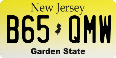 NJ license plate B65QMW