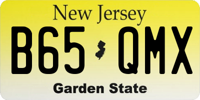NJ license plate B65QMX