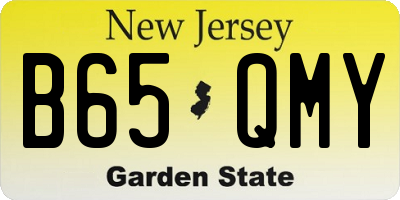 NJ license plate B65QMY