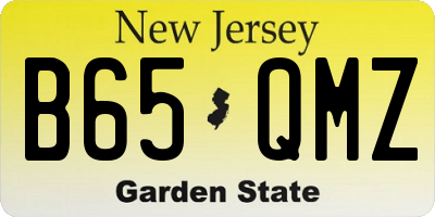NJ license plate B65QMZ