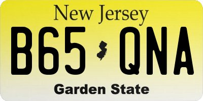 NJ license plate B65QNA