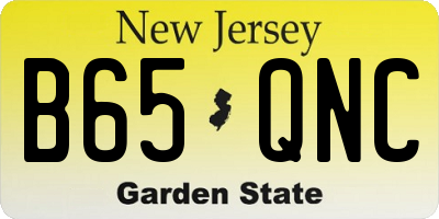 NJ license plate B65QNC