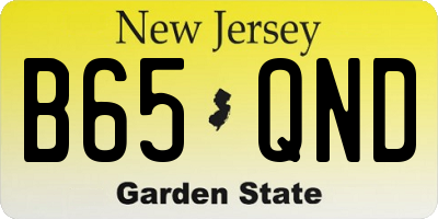 NJ license plate B65QND