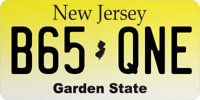 NJ license plate B65QNE