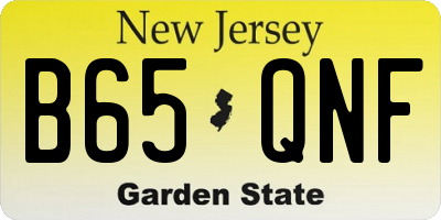 NJ license plate B65QNF