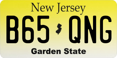 NJ license plate B65QNG