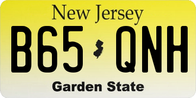 NJ license plate B65QNH