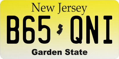 NJ license plate B65QNI