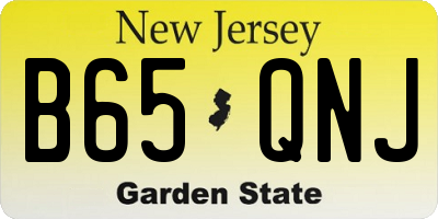 NJ license plate B65QNJ