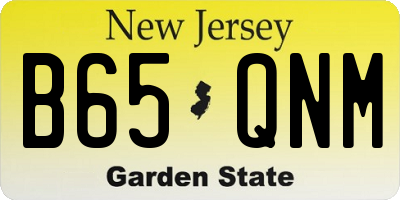 NJ license plate B65QNM