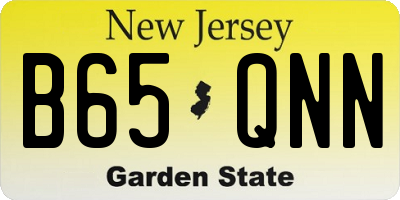 NJ license plate B65QNN