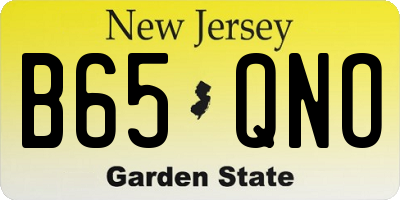 NJ license plate B65QNO