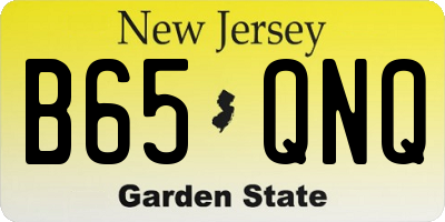 NJ license plate B65QNQ