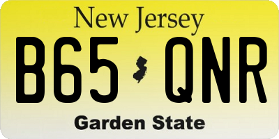 NJ license plate B65QNR