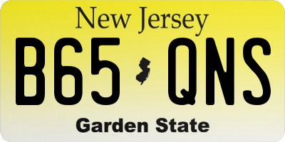 NJ license plate B65QNS