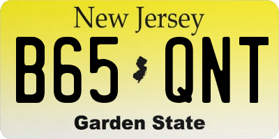 NJ license plate B65QNT
