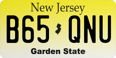 NJ license plate B65QNU