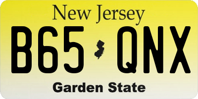 NJ license plate B65QNX