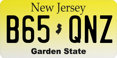 NJ license plate B65QNZ