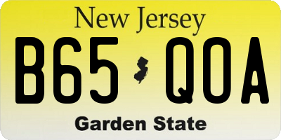 NJ license plate B65QOA