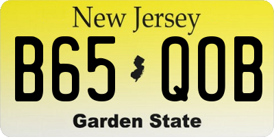 NJ license plate B65QOB