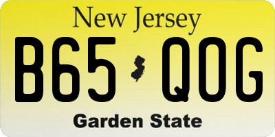 NJ license plate B65QOG