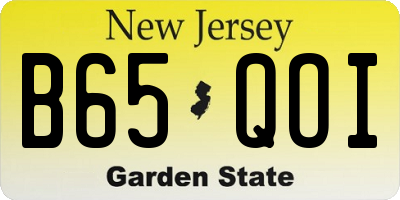 NJ license plate B65QOI