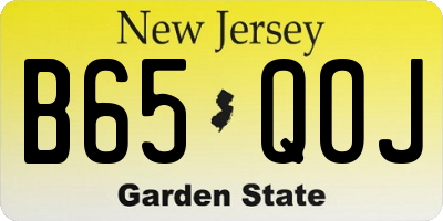 NJ license plate B65QOJ