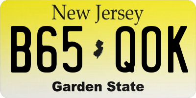 NJ license plate B65QOK