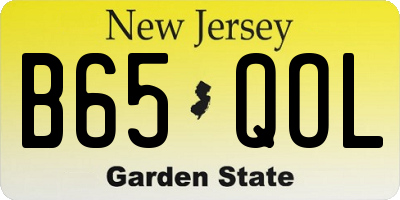 NJ license plate B65QOL