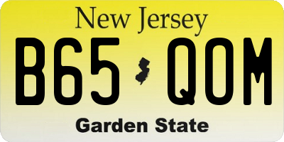 NJ license plate B65QOM
