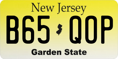 NJ license plate B65QOP