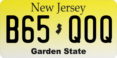 NJ license plate B65QOQ