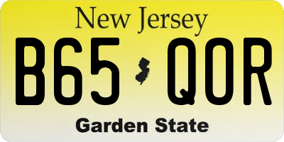 NJ license plate B65QOR