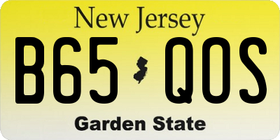 NJ license plate B65QOS