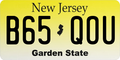 NJ license plate B65QOU