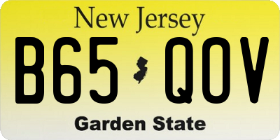 NJ license plate B65QOV