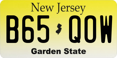 NJ license plate B65QOW