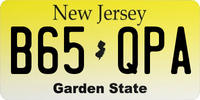 NJ license plate B65QPA