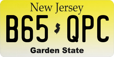 NJ license plate B65QPC
