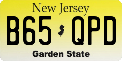 NJ license plate B65QPD